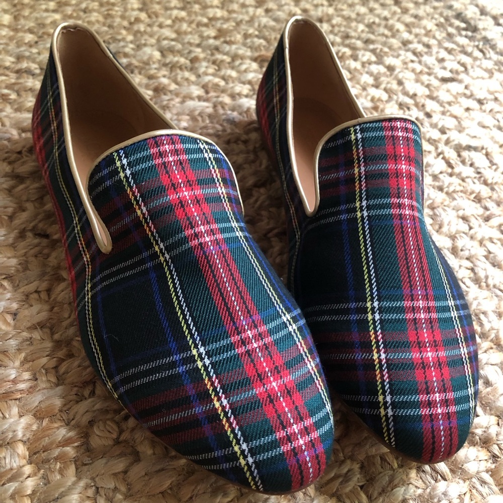 New: J Crew Stewart Plaid Smoking Loafer. Size 8.5 - Picture 3 of 11